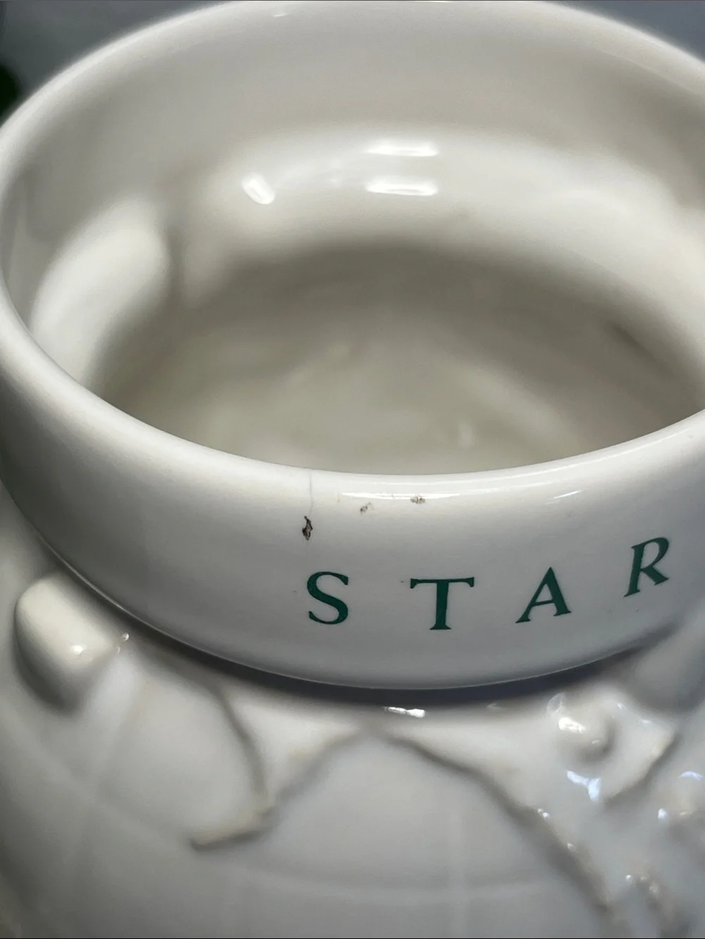 Starbucks White Globe Mosaic Ceramic Mug with Travel Seal Graphics